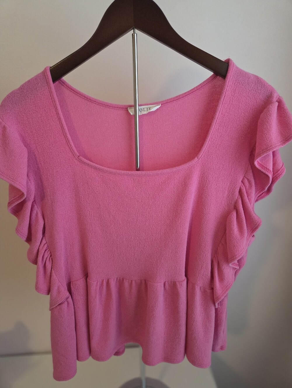 Jolie Hot Pink Ruffle Sleeve Top